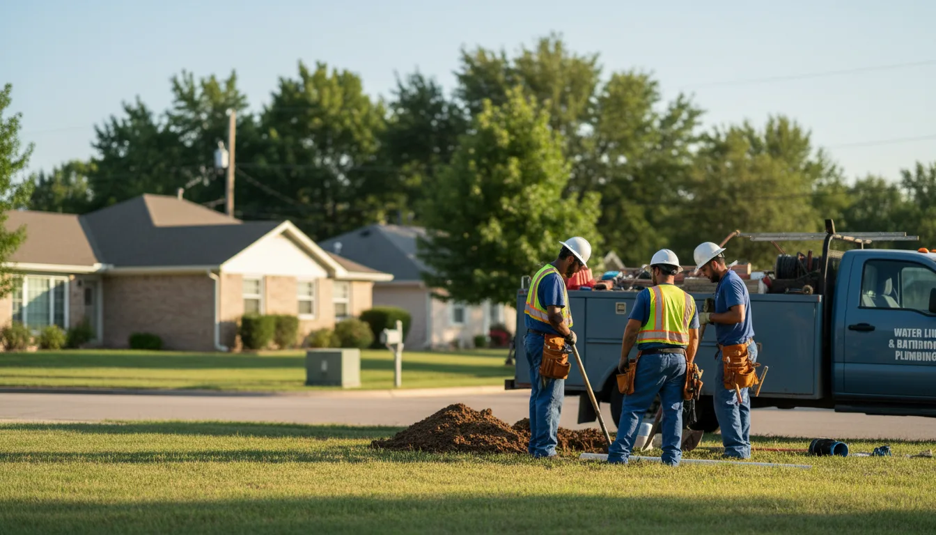 Residential water line and bathroom plumbing service in Morristown, OH